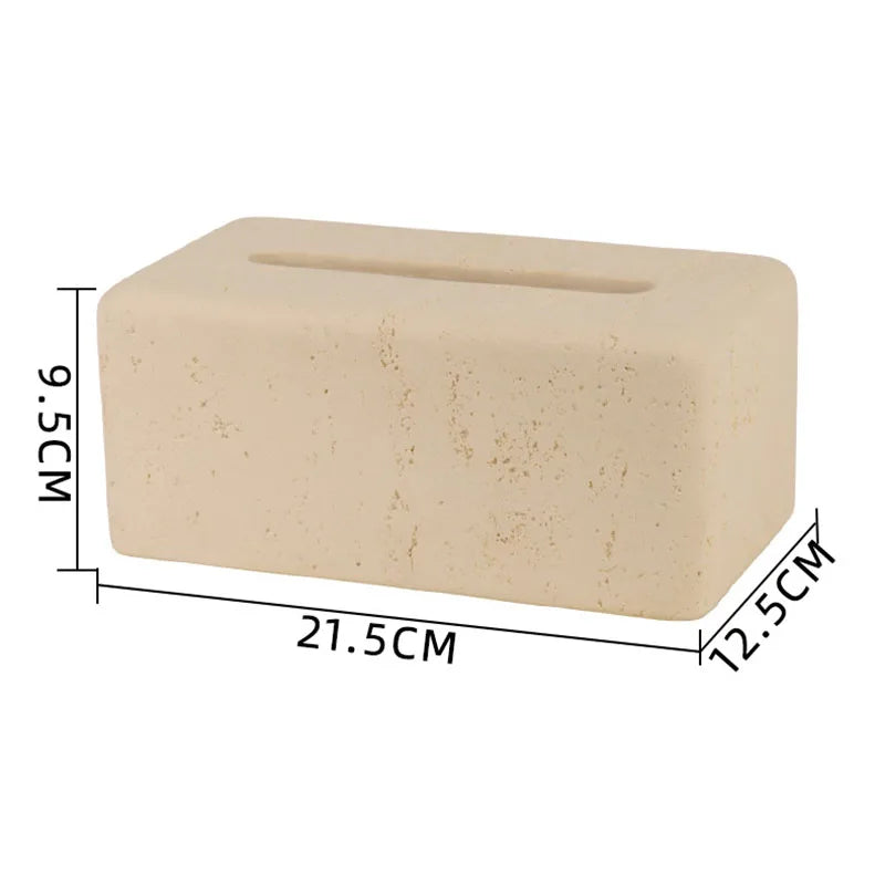 Rectangular Travertine Tissue Box