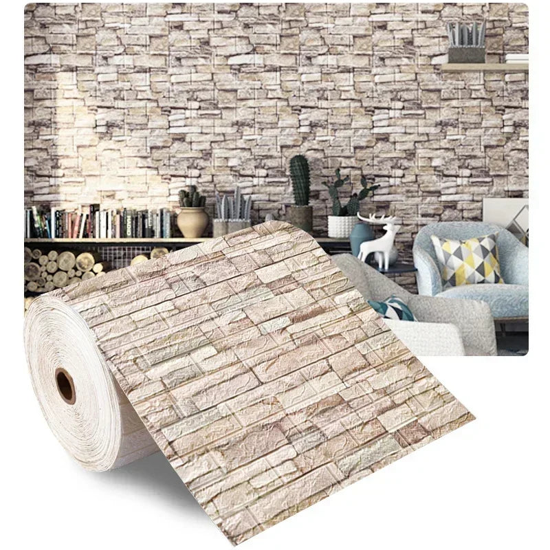 3D Foam Brick Wallpaper