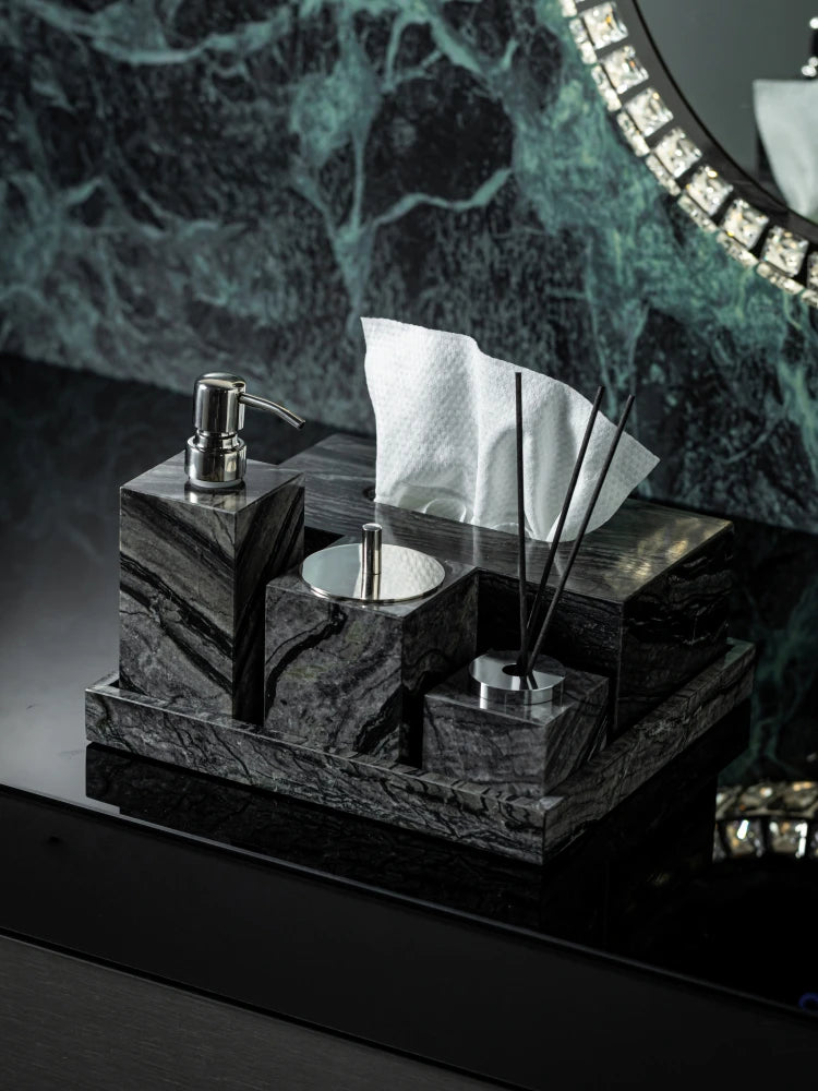 Black Marble Bathroom Set
