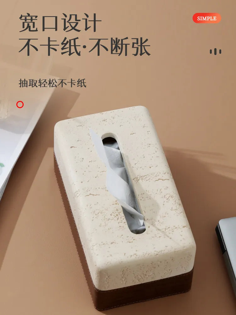 Thickened Travertine Tissue Box