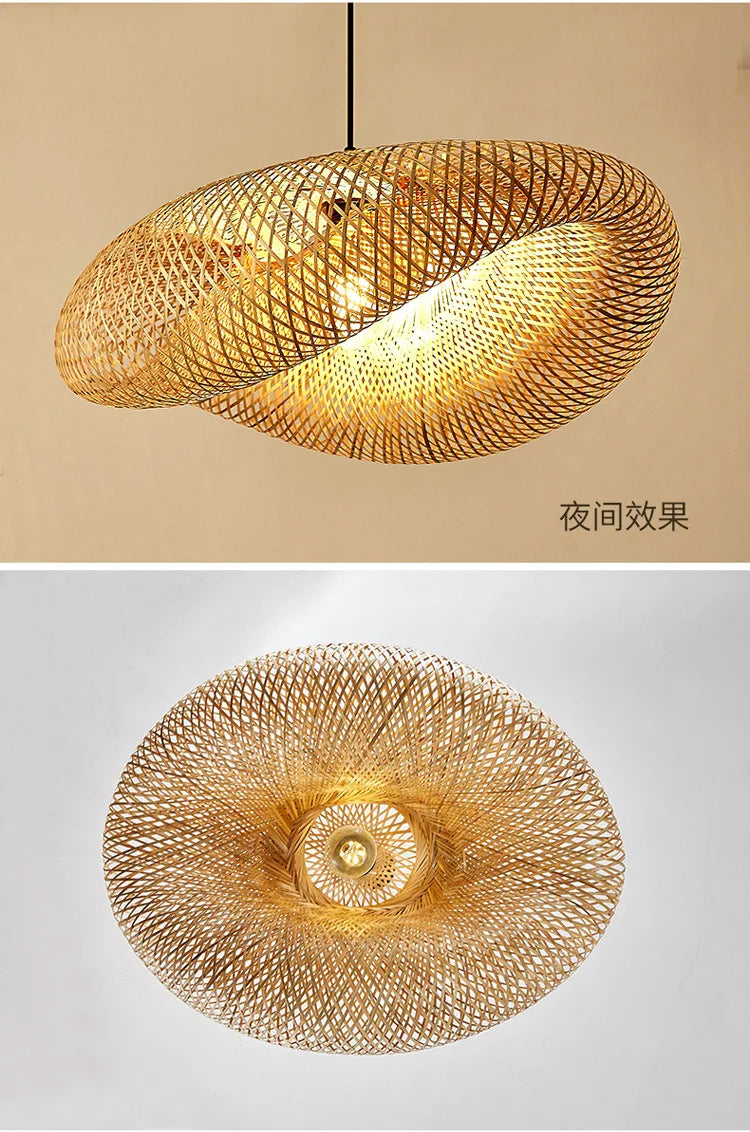 Retro Rattan Pendant Chandelier