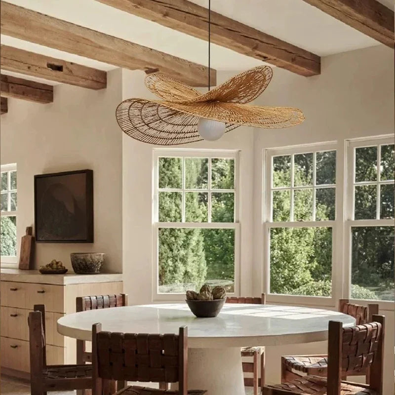 Wabi-Sabi Rattan Pendant Chandelier