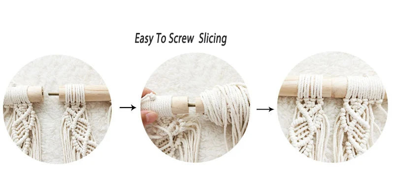 Boho Round Beige Macrame Wall Hanging