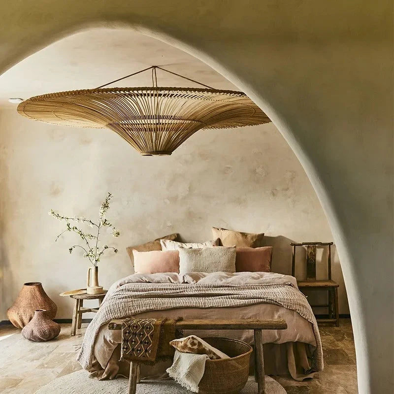 Wabi-Sabi Rattan Pendant Lamp