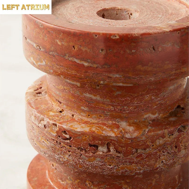 Wabi-Sabi Travertine Candle Holder