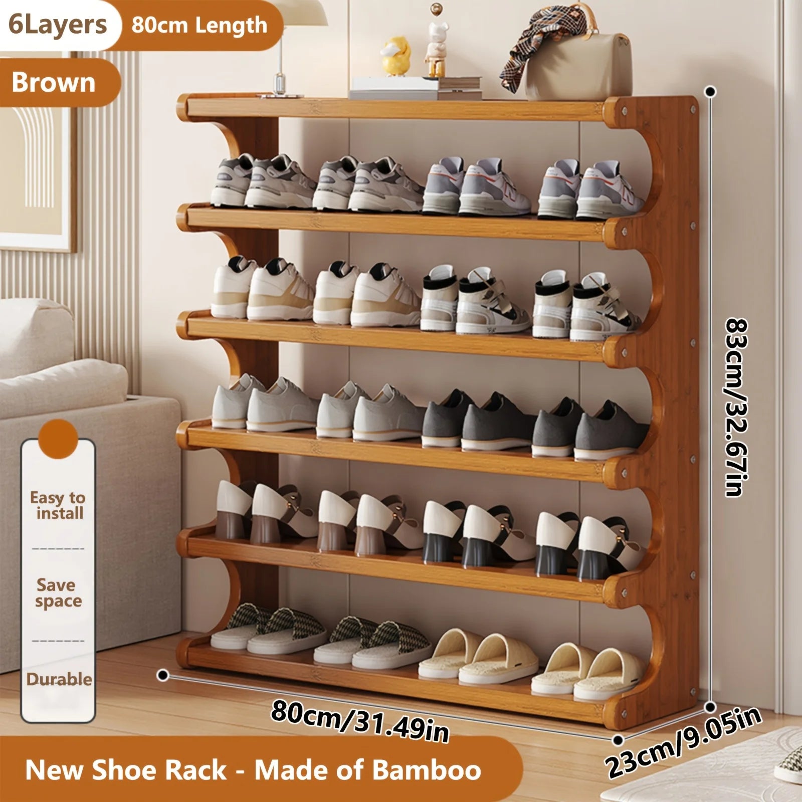 Bamboo Shoe Rack