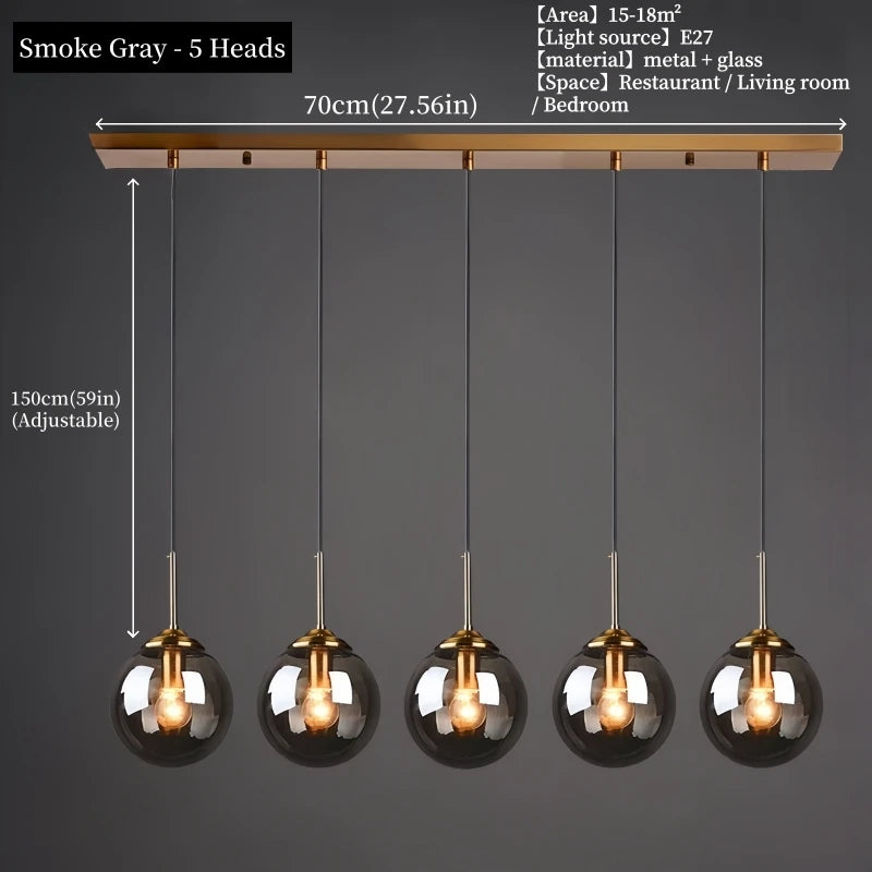 Modern Metal & Glass Chandelier