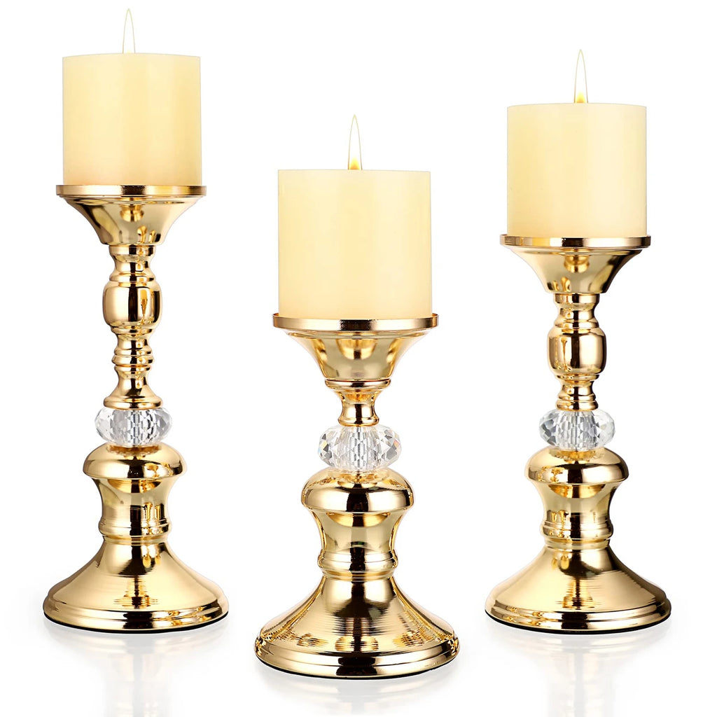 Crystal Pillar Candle Holder