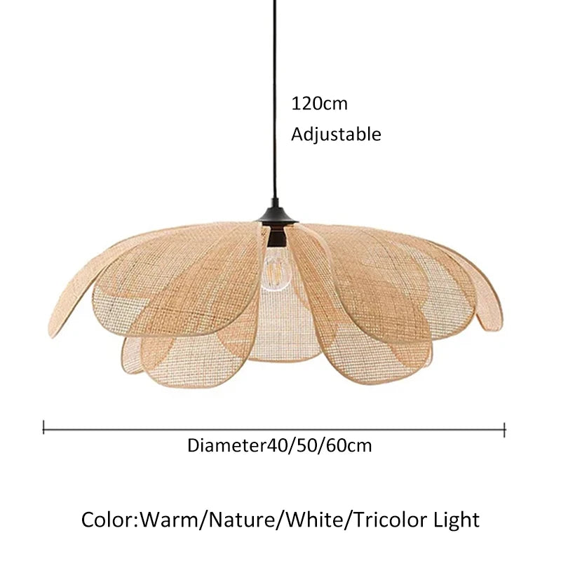 Japanese Rattan Pendant Chandelier