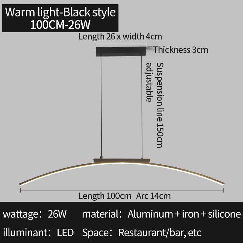 Contemporary Arc Pendant Lamp