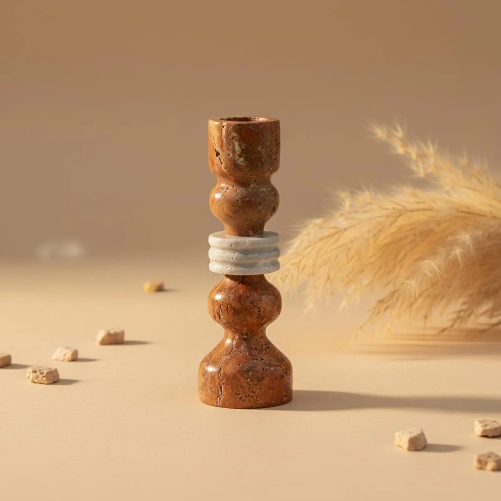 Travertine Candlestick