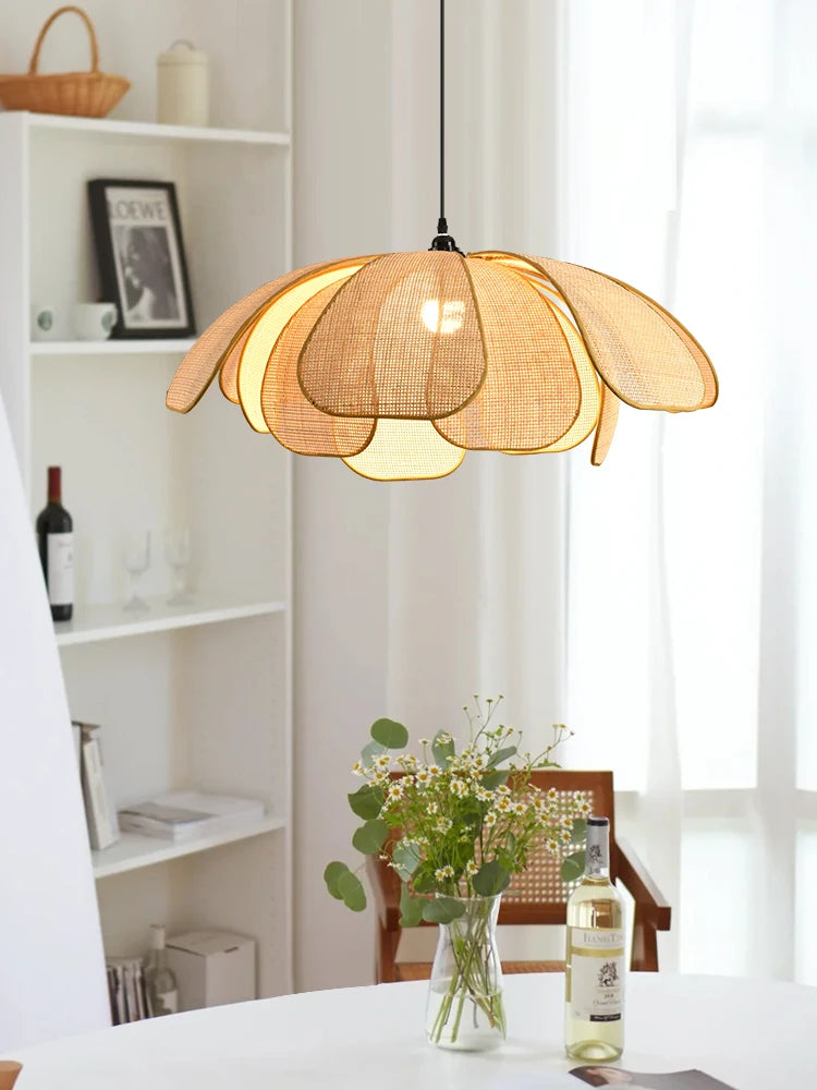 Nordic Rattan Pendant Chandelier