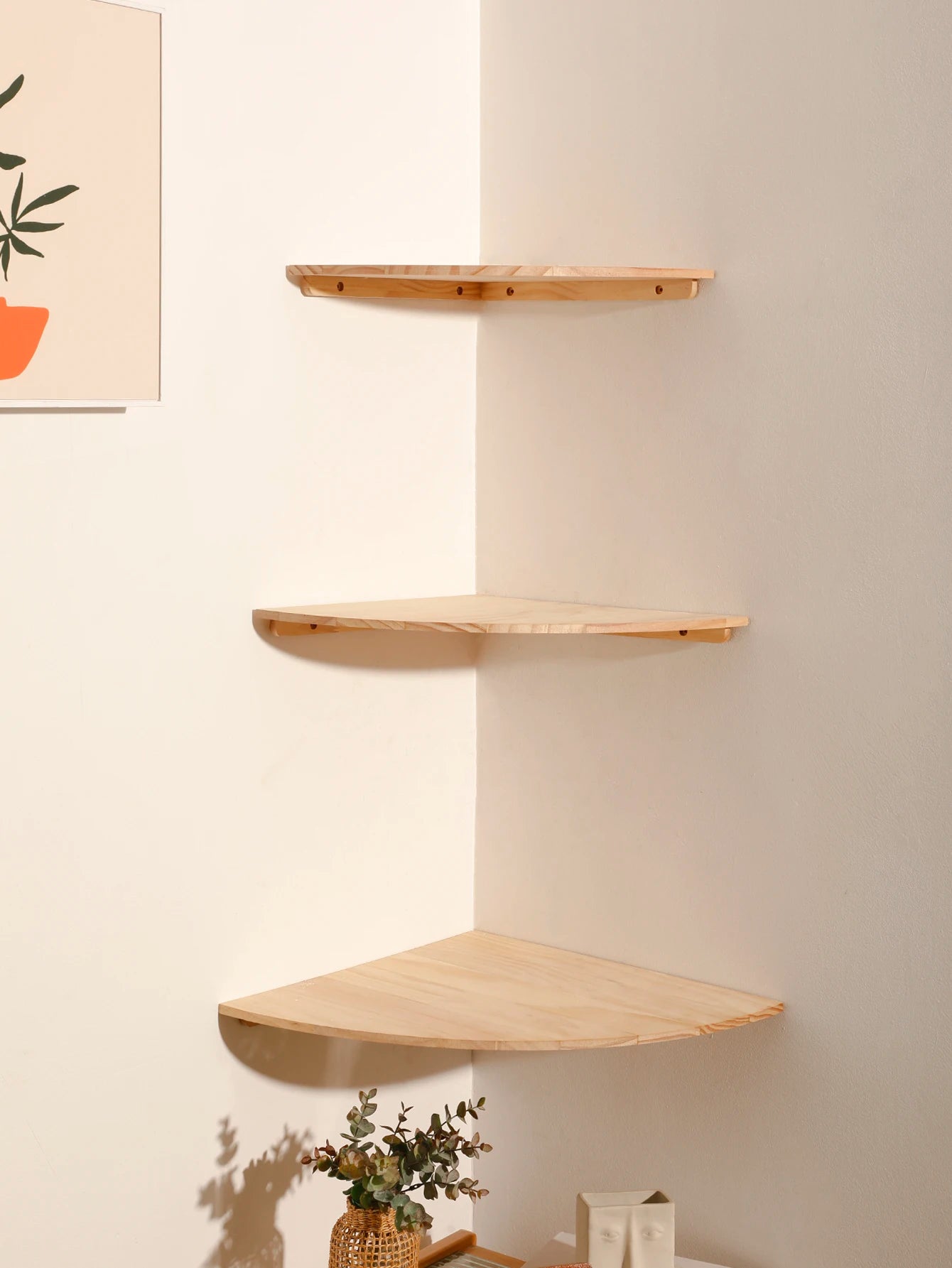 Floating Corner Wall Shelf