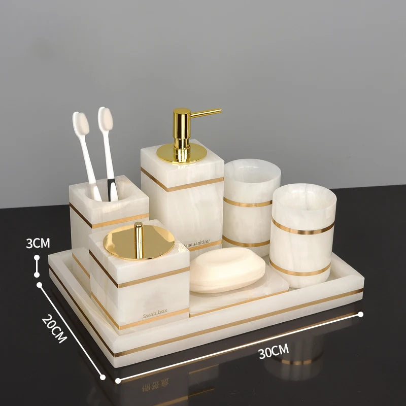 White Onyx Bathroom Set