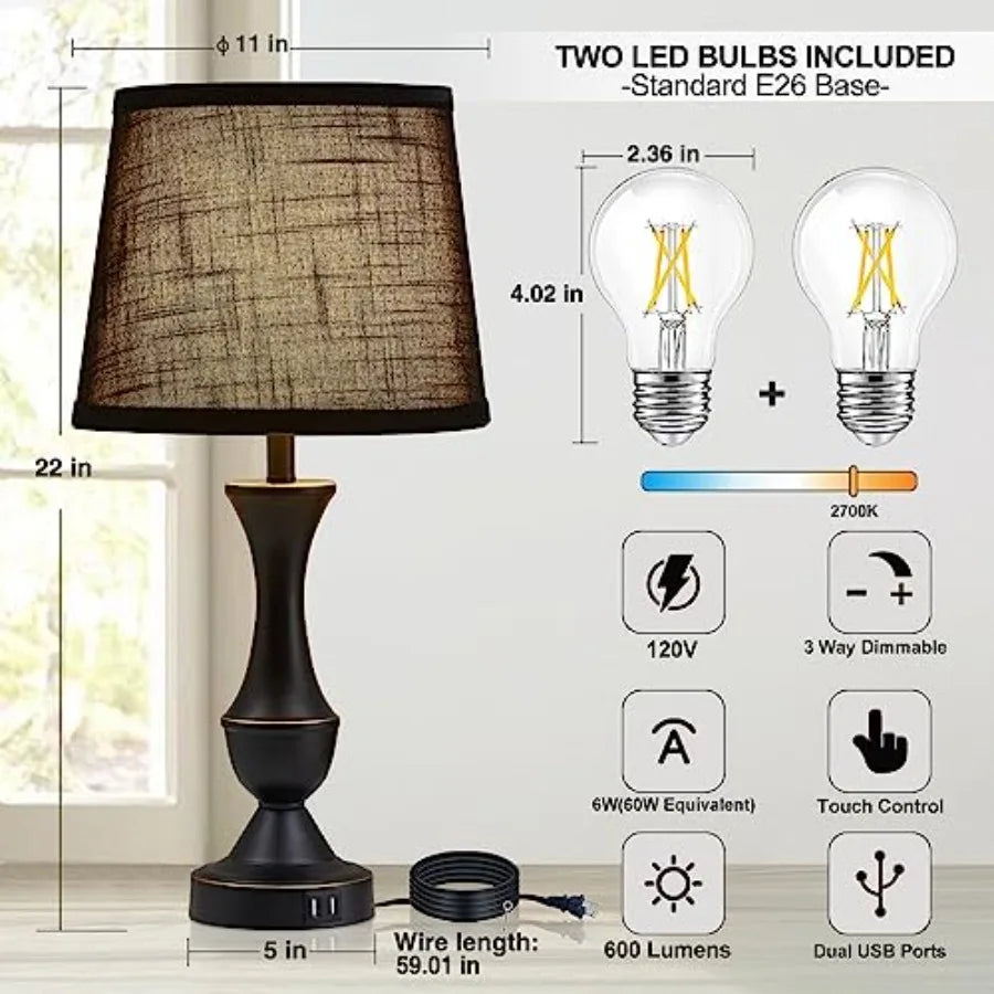 Tall Touch Bedside Lamp