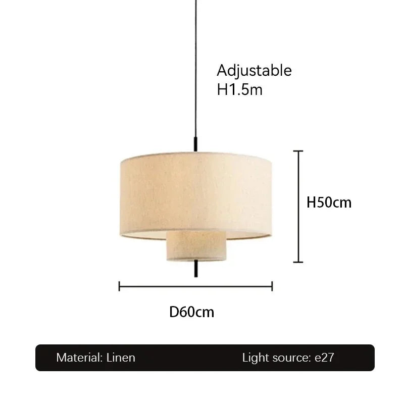 Wabi-Sabi Fabric Arc Pendant Lamp