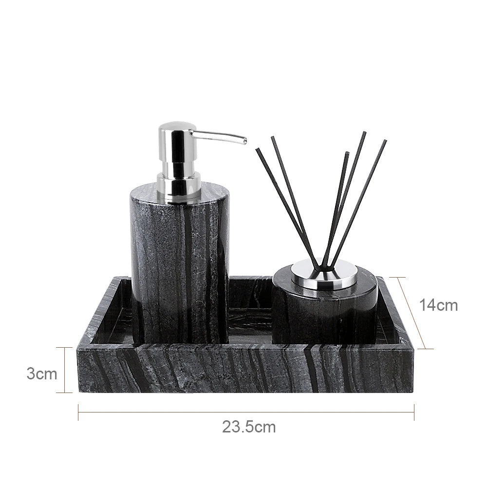 Black Marble Bathroom Set