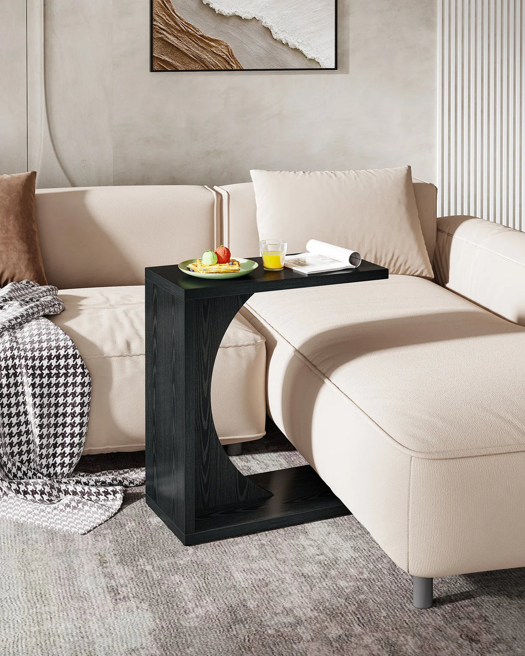 C-Shaped Sofa Side Table