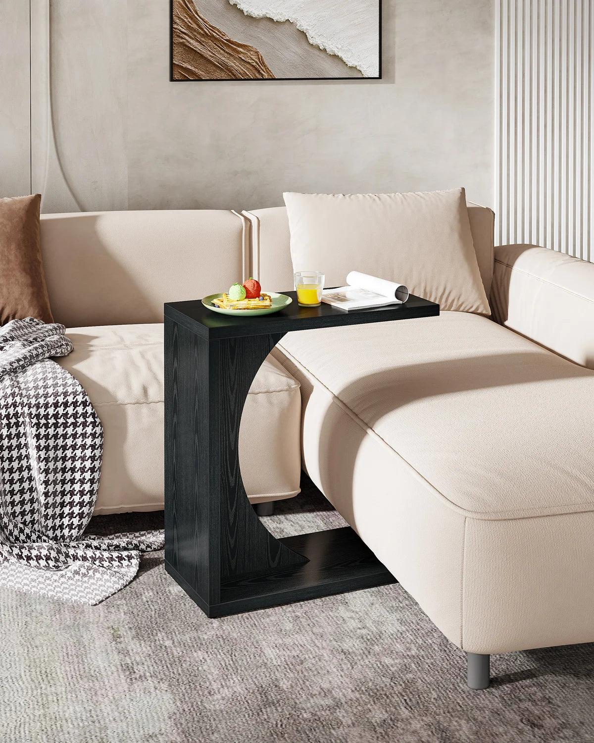 C-Shaped Sofa Side Table