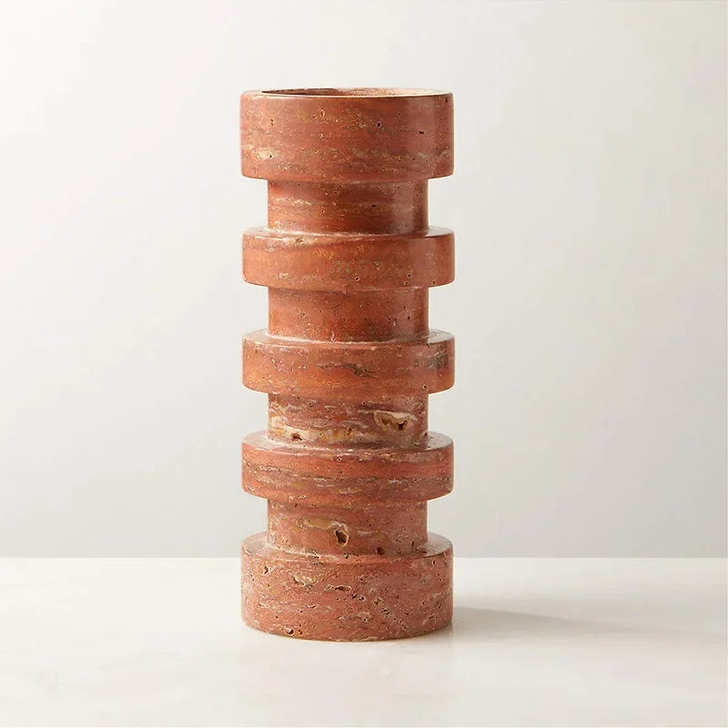 Wabi-Sabi Travertine Candle Holder