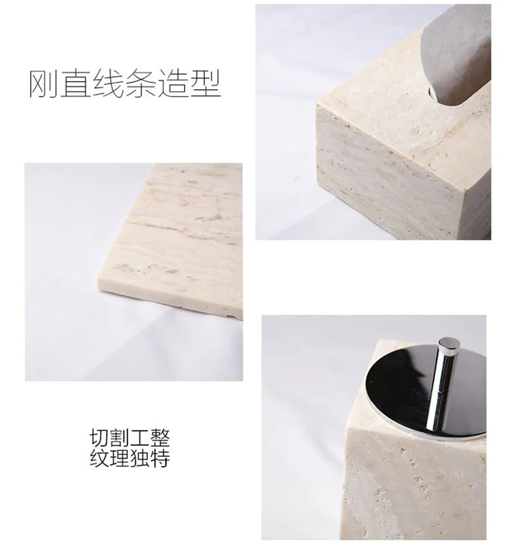 Beige Travertine Vanity Set