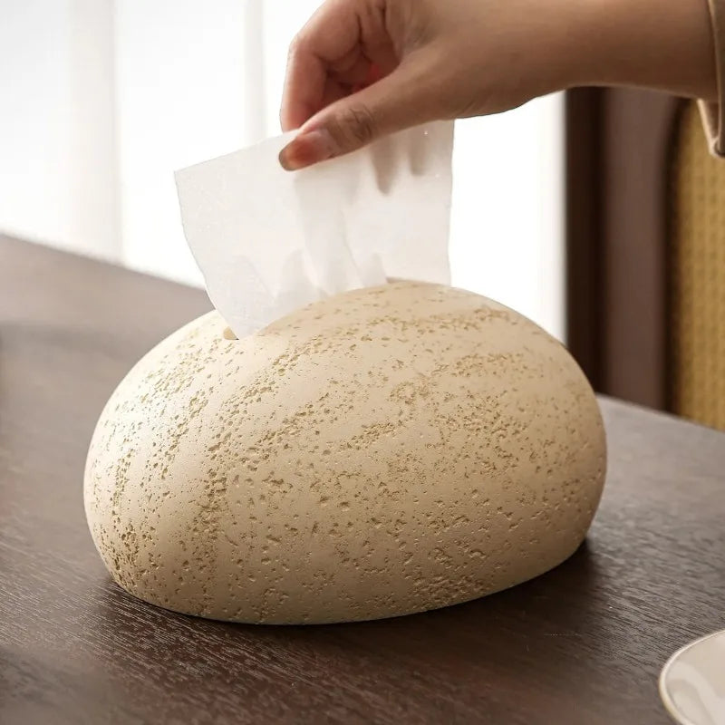 Stone-Look Travertine Tissue Box