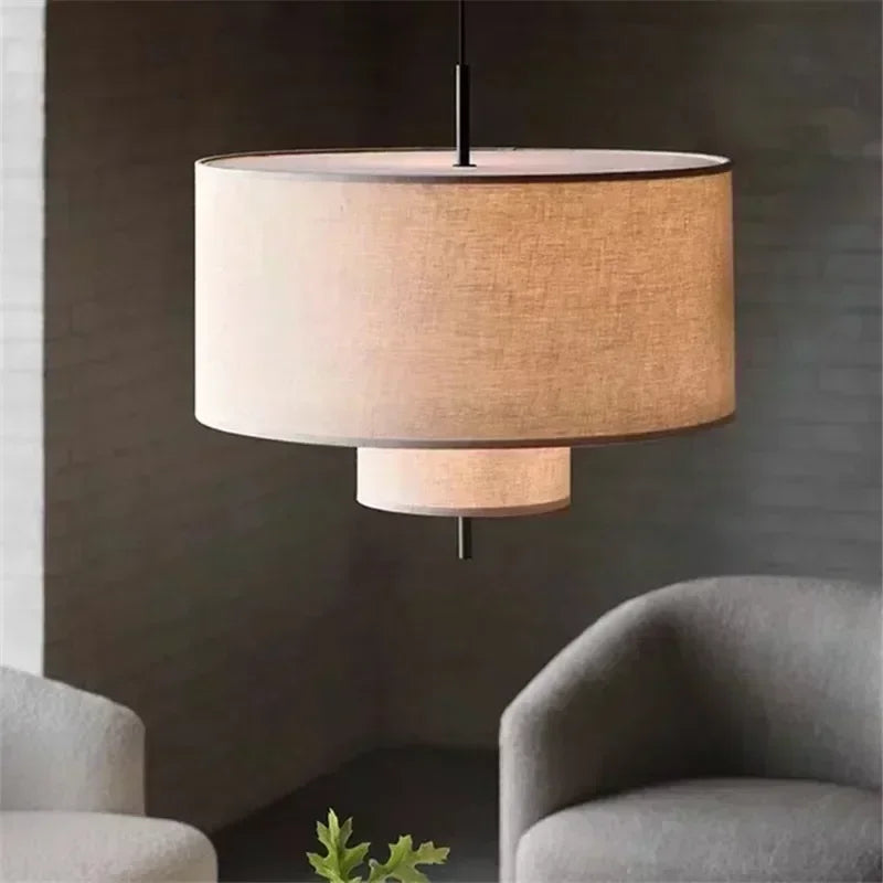 Wabi-Sabi Fabric Arc Pendant Lamp