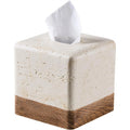 Wood-Grain Travertine Tissue Box