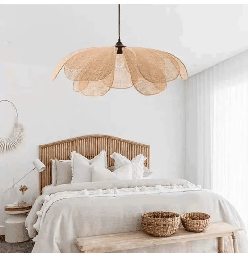 Japanese Rattan Pendant Chandelier