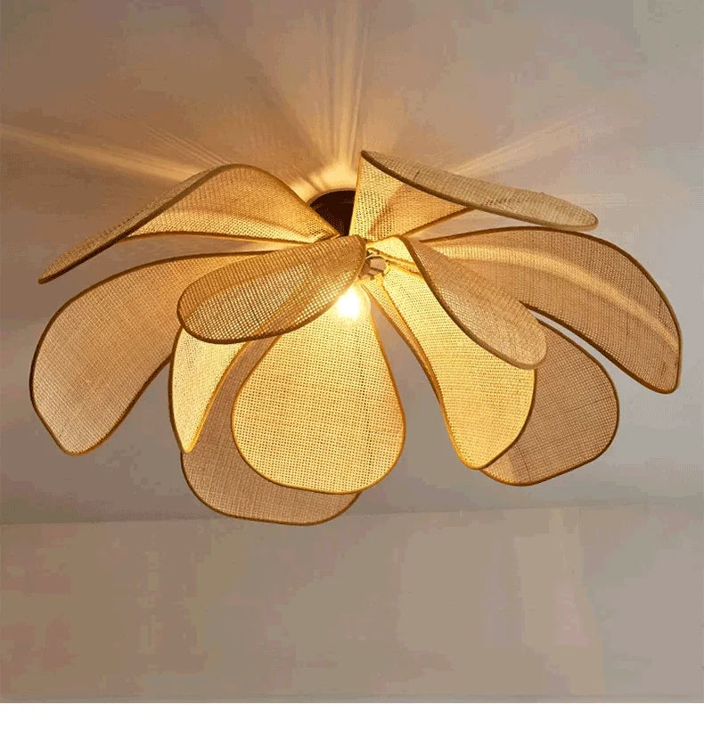 Japanese Rattan Pendant Chandelier