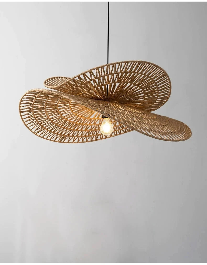 Wabi-Sabi Rattan Pendant Chandelier