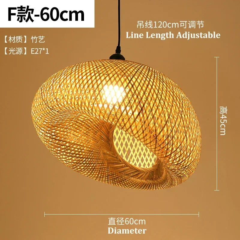 Retro Rattan Pendant Chandelier