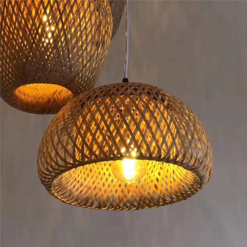 Retro Rattan Pendant Chandelier
