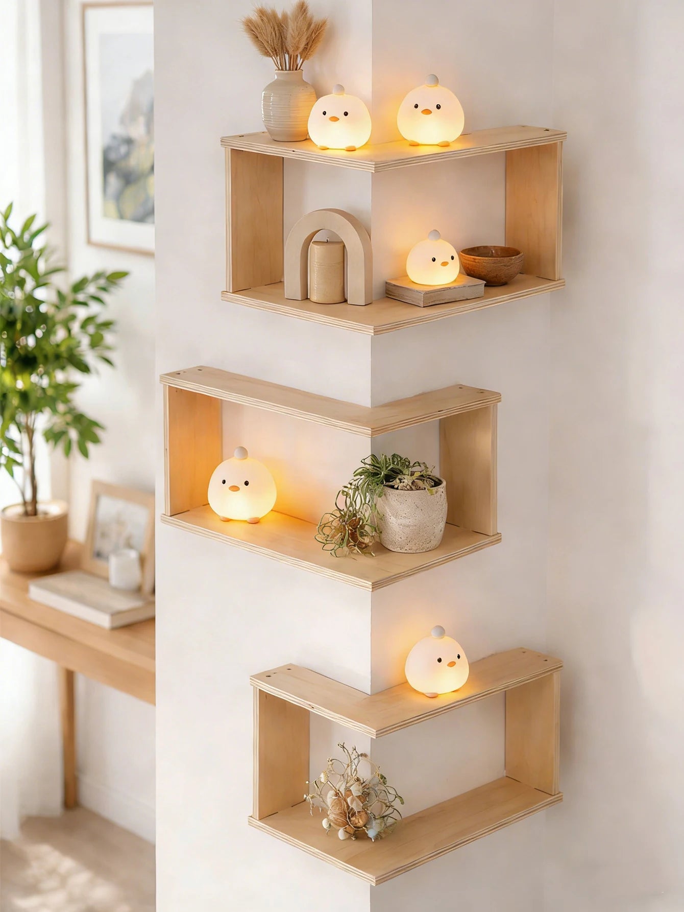 Floating Corner Wall Shelf