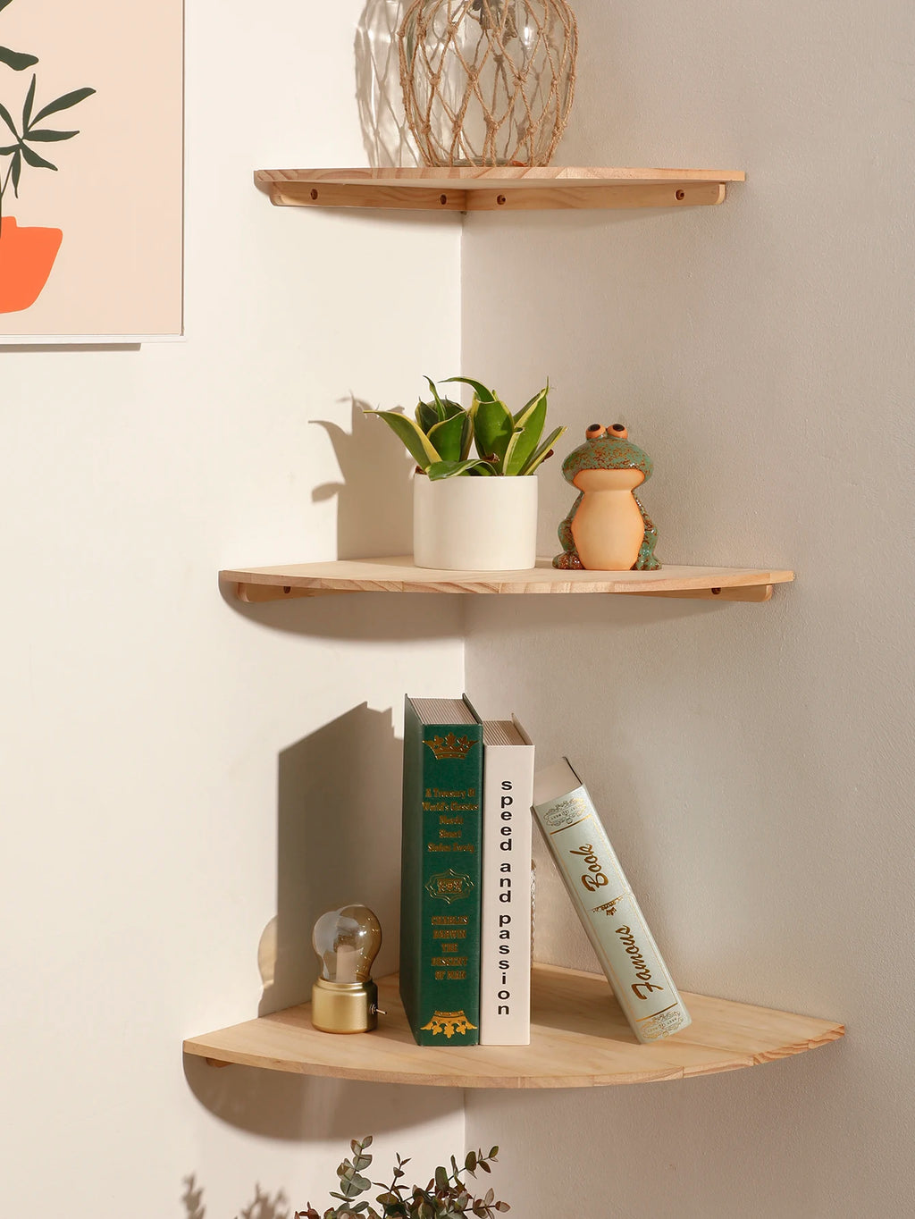 Floating Corner Wall Shelf