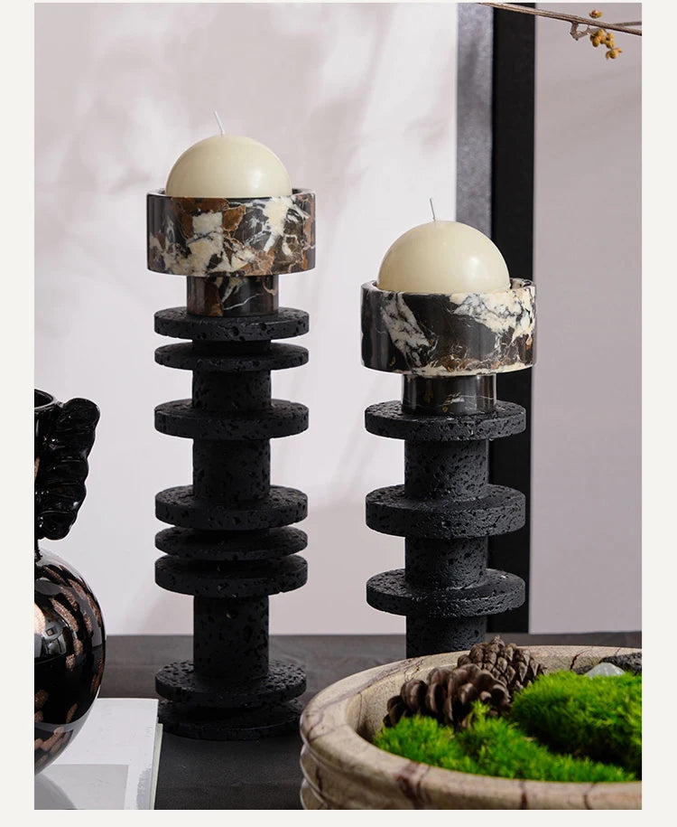 Luxury Travertine Candlestick