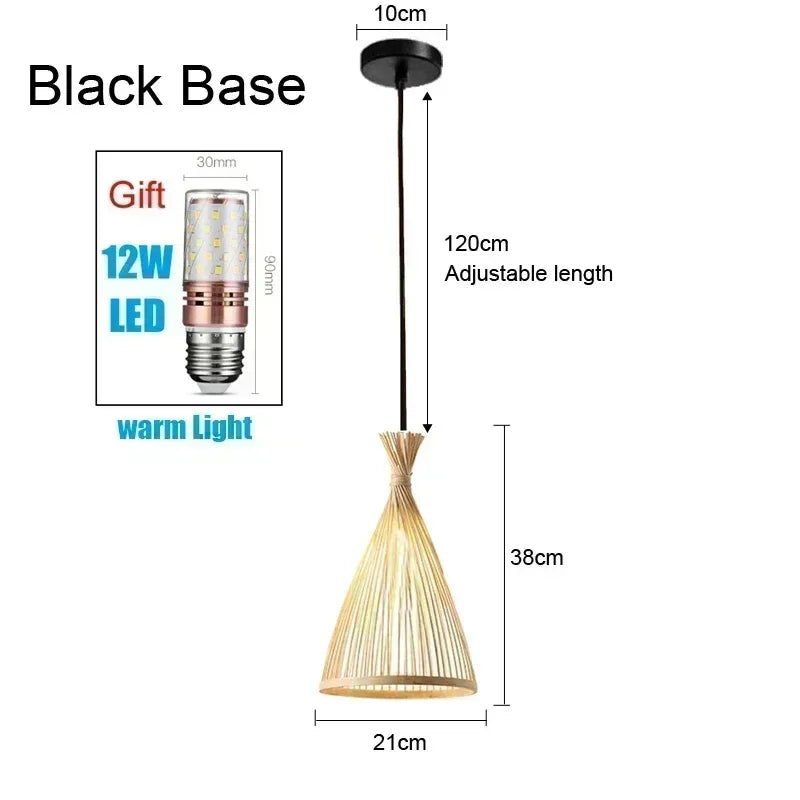 Retro Rattan Pendant Chandelier