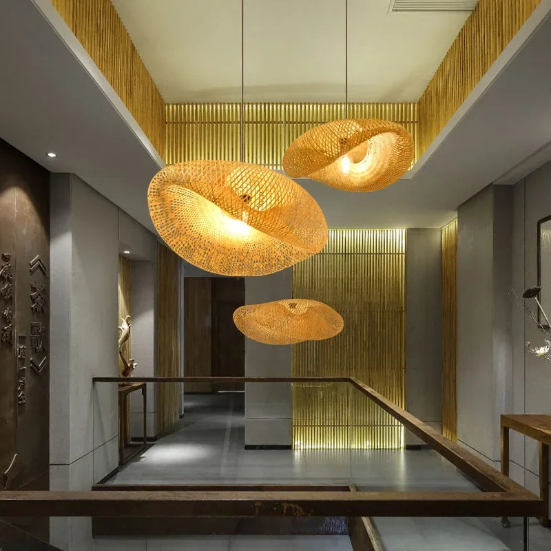 Nordic Rattan Pendant Chandelier