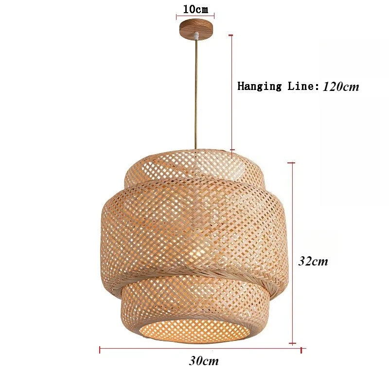 Retro Rattan Pendant Chandelier