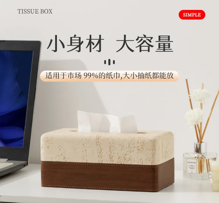 Thickened Travertine Tissue Box