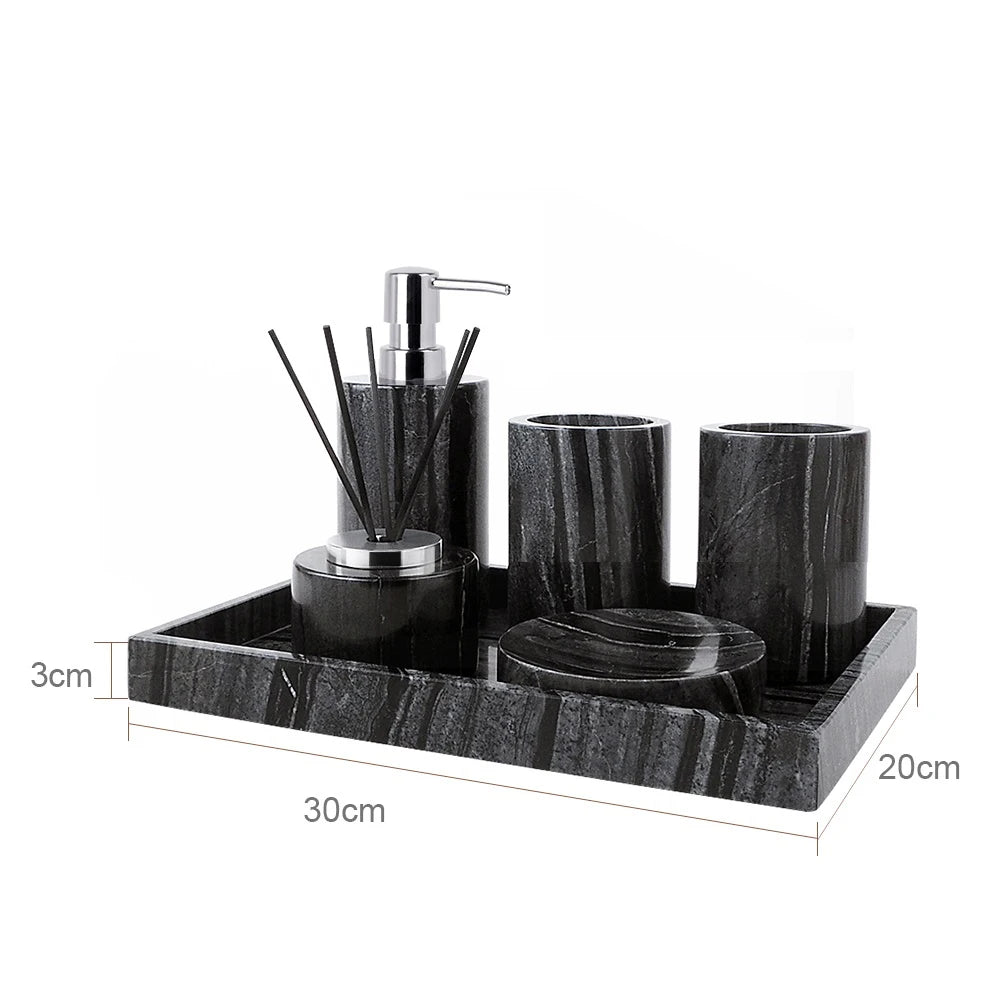 Black Marble Bathroom Set