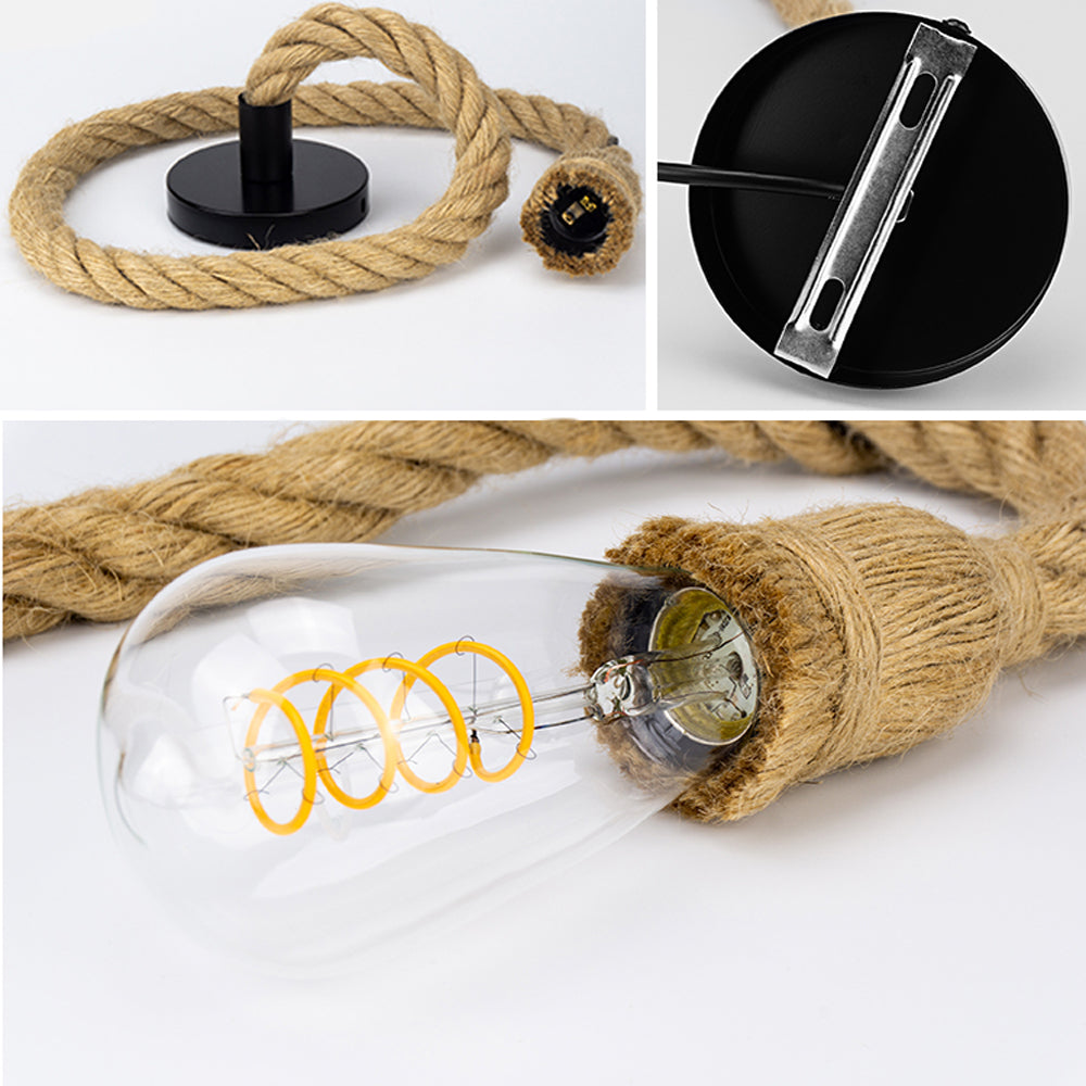 Hemp Rope Industrial Pendant Light