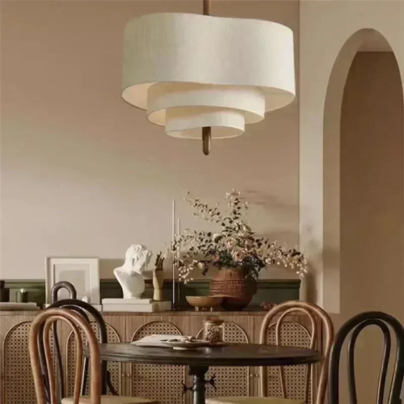 Wabi-Sabi Fabric Arc Pendant Lamp