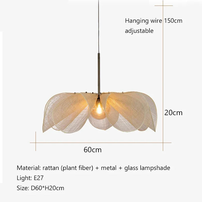 Wabi-Sabi Hemp Rope Arc Pendant Lamp