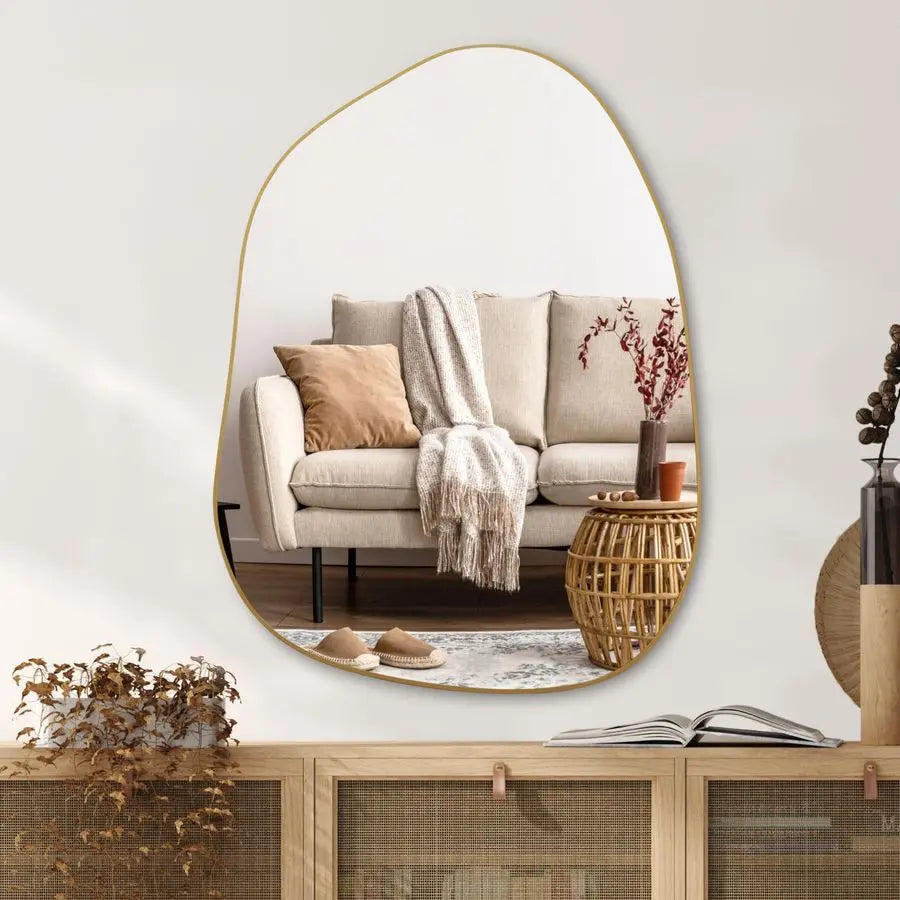 Boho Asymmetrical Gold Wall Mirror
