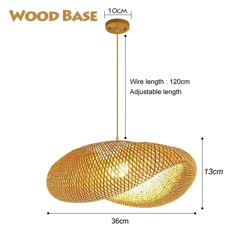Retro Rattan Pendant Chandelier