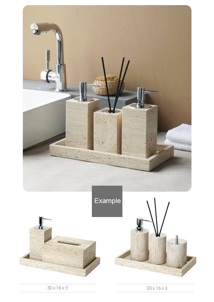 Travertine Bathroom Set