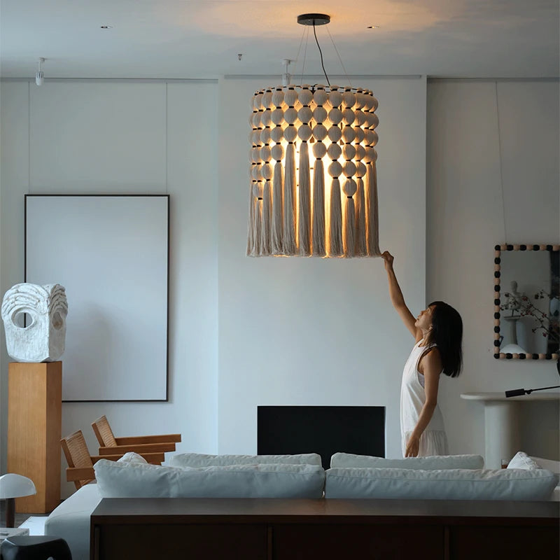 Wabi-Sabi Hemp Rope Pendant Chandelier