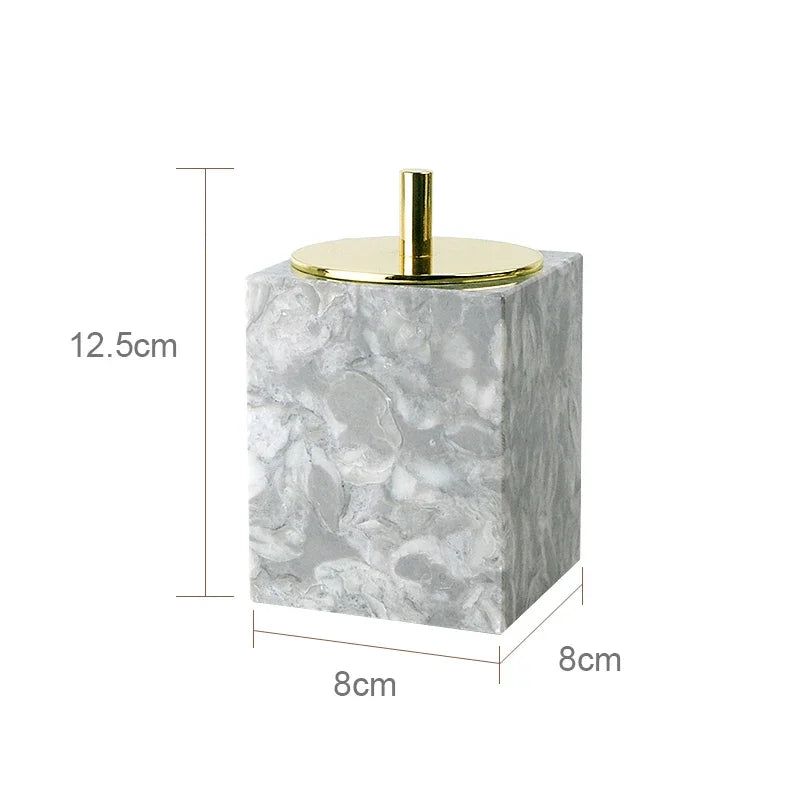 Marble Bathroom Accessory Set