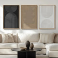 Set of 3 Boho Black Canvas Wall Art